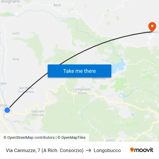 Via Cannuzze, 7 (On Request - Consortium) to Longobucco map