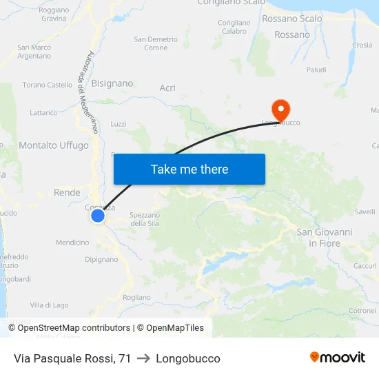 Pasquale Rossi Street 71 to Longobucco map