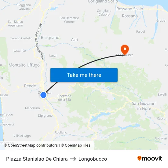 Stanislao De Chiara Square to Longobucco map