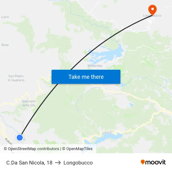 San Nicola District, 18 to Longobucco map