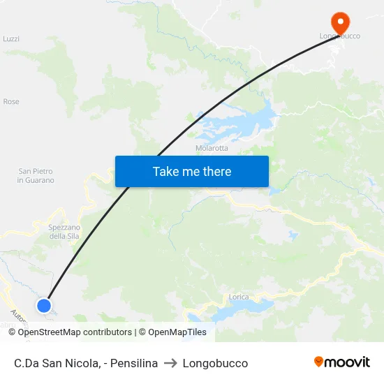 San Nicola District - Bus Shelter to Longobucco map