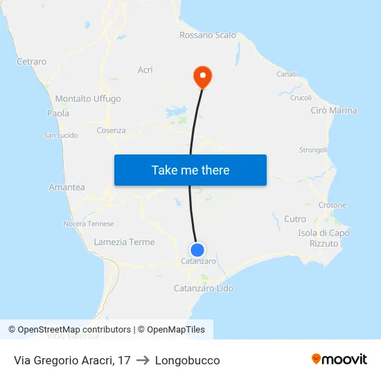 Gregorio Aracri Street, 17 to Longobucco map