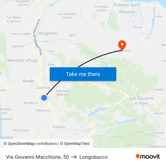 Giovanni Macchione Street, 50 to Longobucco map