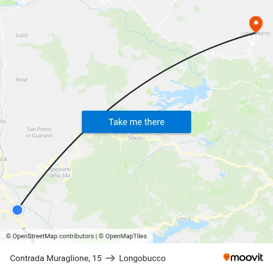 Muraglione District, 15 to Longobucco map