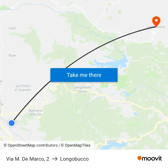 Via M. De Marco, 2 to Longobucco map