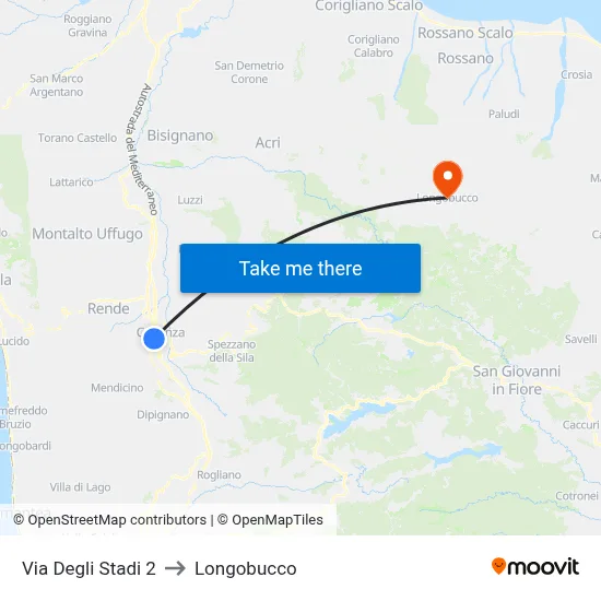 Stadium Street 2 to Longobucco map