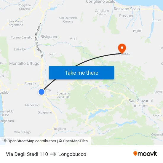 Stadium Street 110 to Longobucco map
