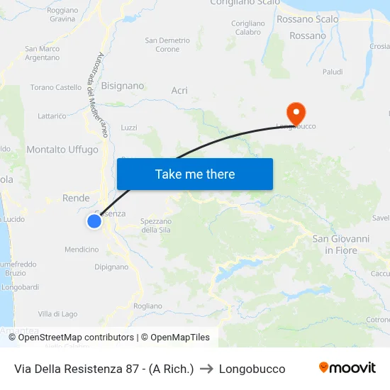 Resistance Street 87 - (On Request) to Longobucco map