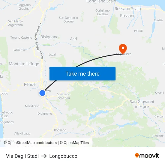 Stadium Street to Longobucco map