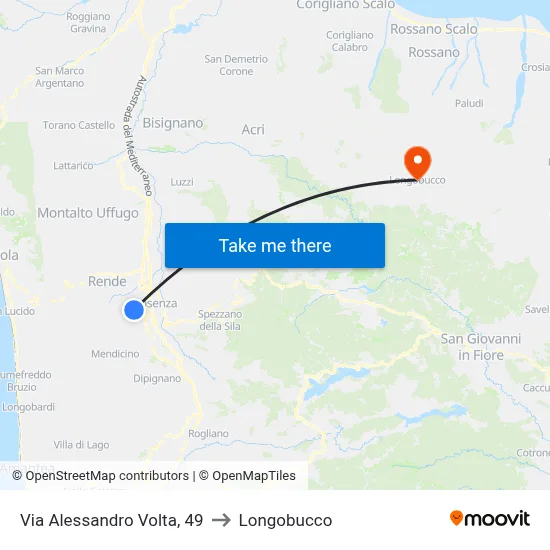 Alessandro Volta Street, 49 to Longobucco map