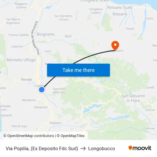 Popilia Street, (Ex FDC South Depot) to Longobucco map