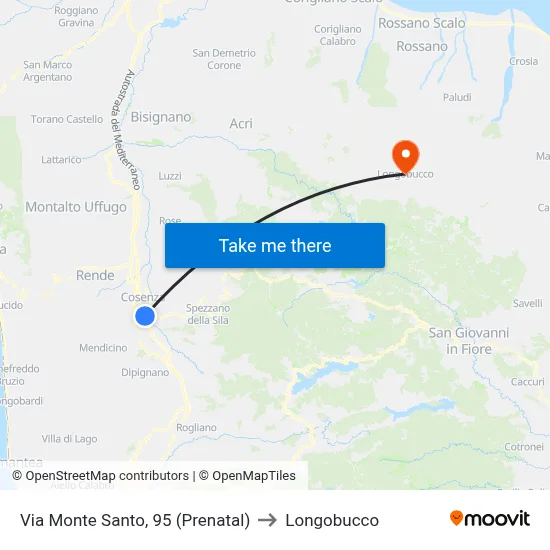 Monte Santo Street, 95 (Prenatal) to Longobucco map