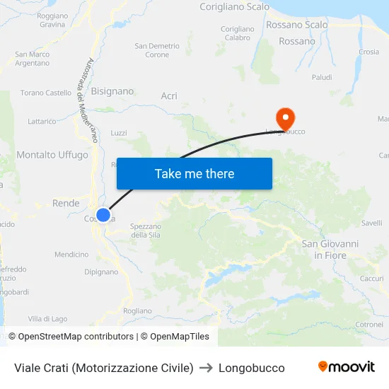 Crati Avenue (Motor Vehicle Department) to Longobucco map