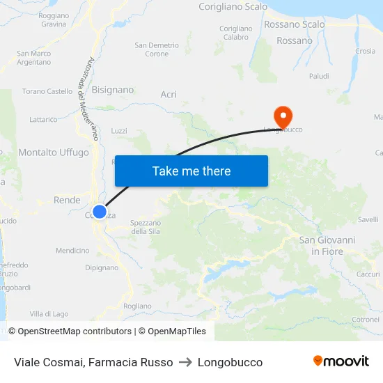 Cosmai Avenue, Russo Pharmacy to Longobucco map