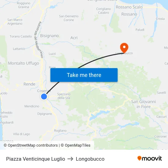 July 25th Square to Longobucco map