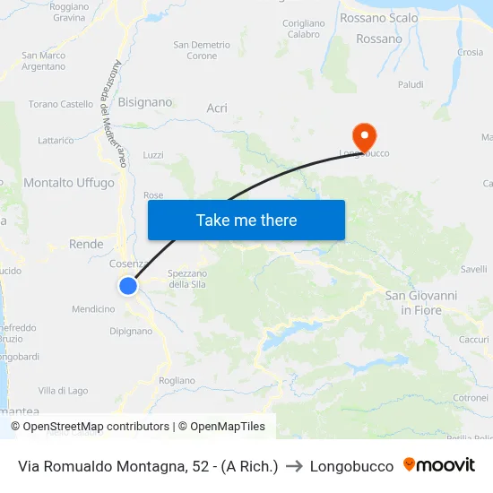 Romualdo Montagna Street, 52 - (On Request) to Longobucco map