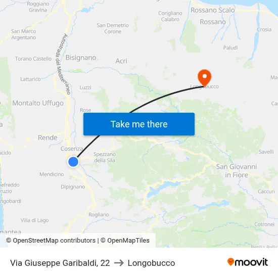Giuseppe Garibaldi Street, 22 to Longobucco map