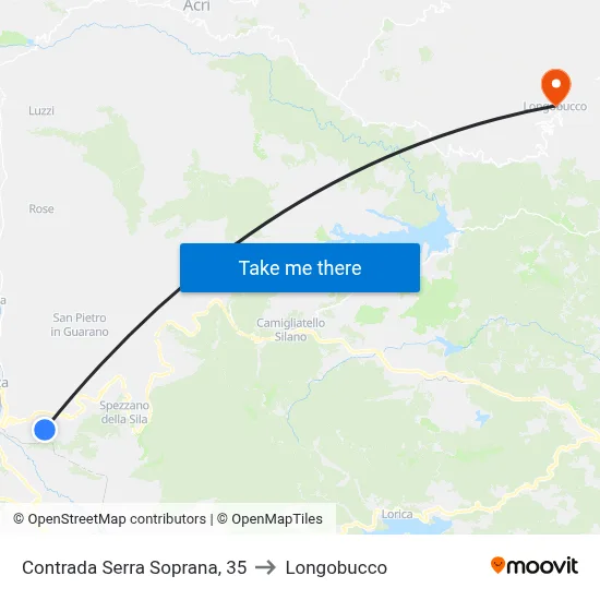Serra Soprana District, 35 to Longobucco map