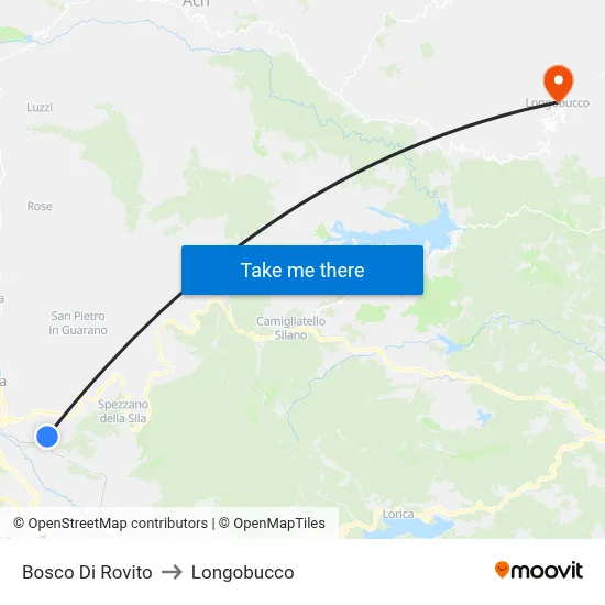 Rovito Forest to Longobucco map