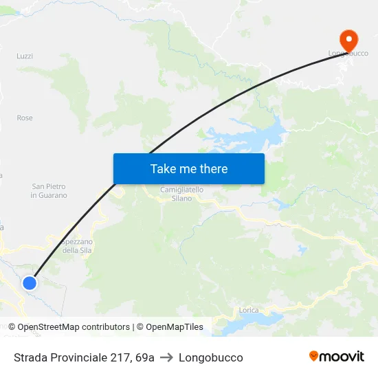 Provincial Road 217, 69a to Longobucco map