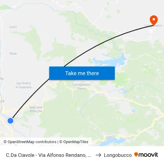 Ciavole District - Via Alfonso Rendano, 16 to Longobucco map