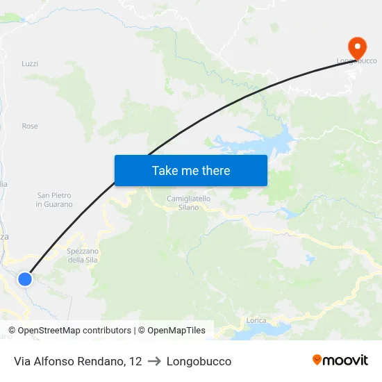 Alfonso Rendano Street, 12 to Longobucco map
