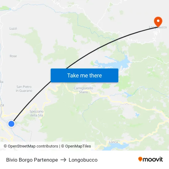 Borgo Partenope Junction to Longobucco map