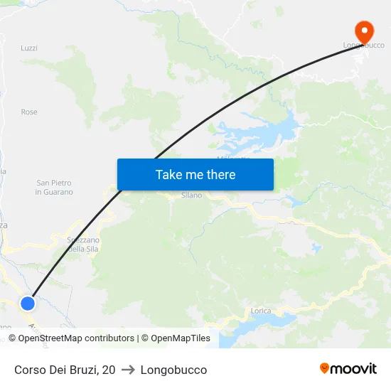 Corso Dei Bruzi, 20 to Longobucco map