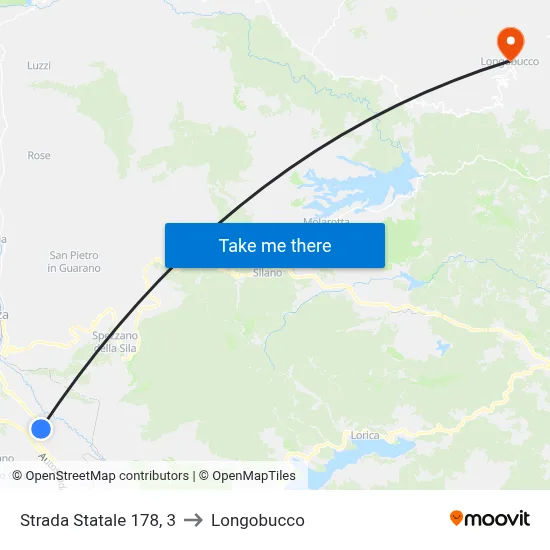State Road 178, 3 to Longobucco map