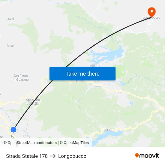 State Road 178 to Longobucco map