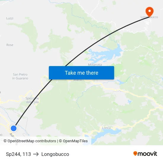 Provincial Road 244, 113 to Longobucco map