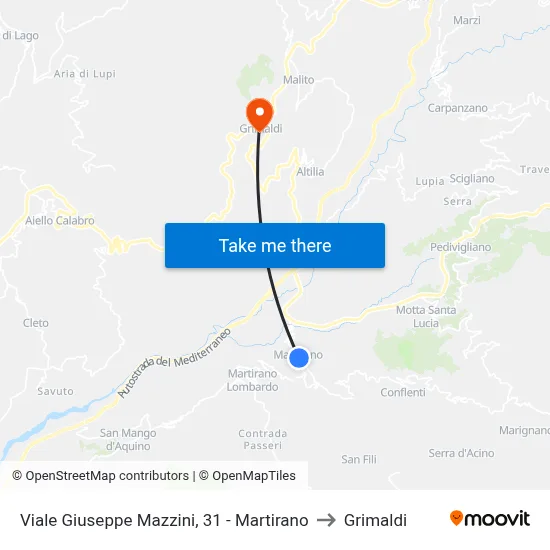 Giuseppe Mazzini Avenue, 31 - Martirano to Grimaldi map