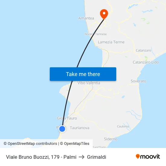 Bruno Buozzi Avenue, 179 - Palmi to Grimaldi map