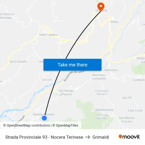 Provincial Road 93 - Nocera Terinese to Grimaldi map