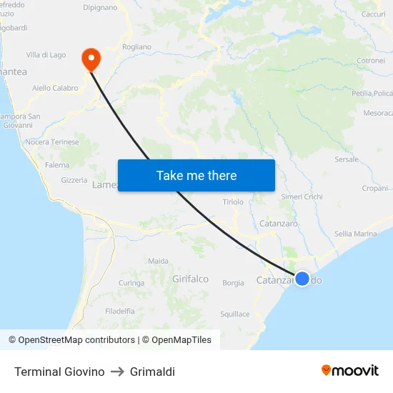 Giovino Terminal to Grimaldi map