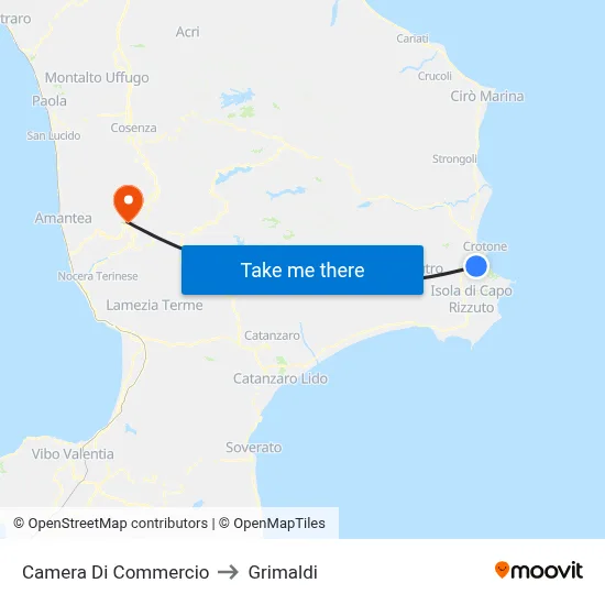 Chamber of Commerce to Grimaldi map