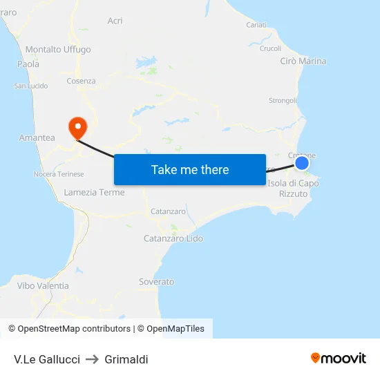 Gallucci Avenue to Grimaldi map