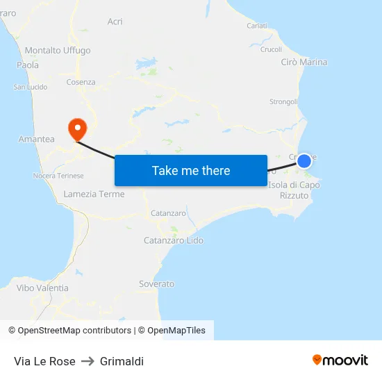 Rose Street to Grimaldi map