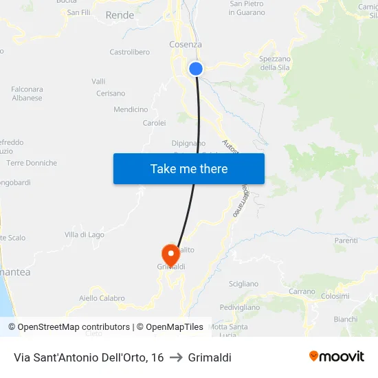 Via Sant'Antonio Dell'Orto, 16 to Grimaldi map