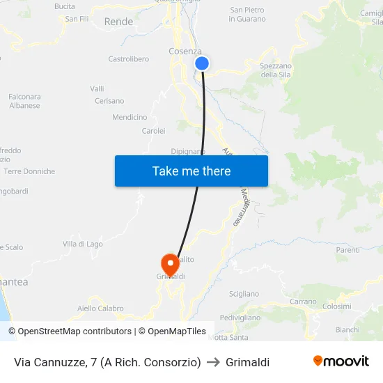 Via Cannuzze, 7 (On Request - Consortium) to Grimaldi map