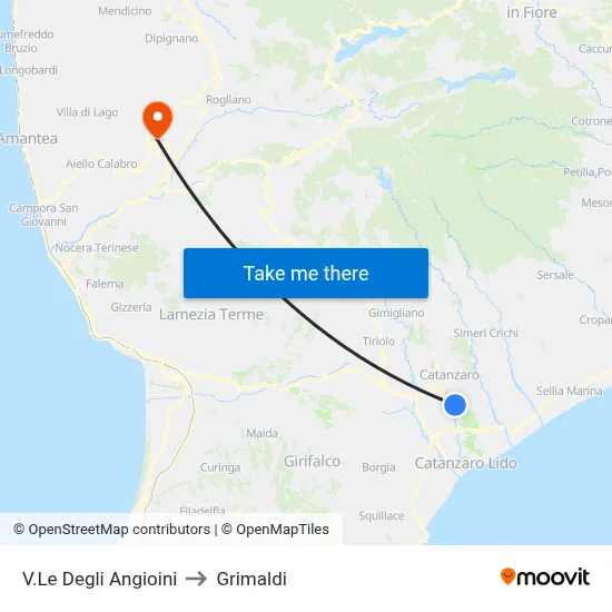 Angevins Avenue to Grimaldi map