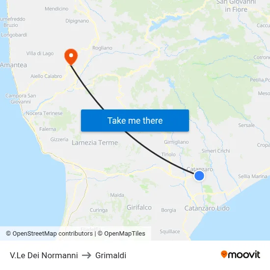 Viale Dei Normanni to Grimaldi map