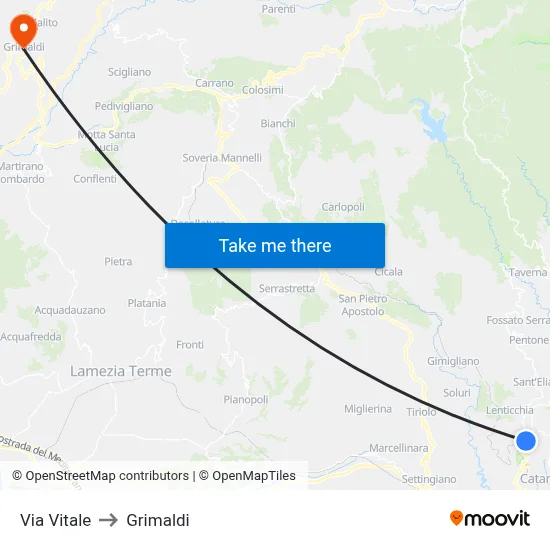 Vitale Street to Grimaldi map