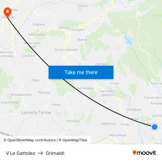 Gattoleo Avenue to Grimaldi map