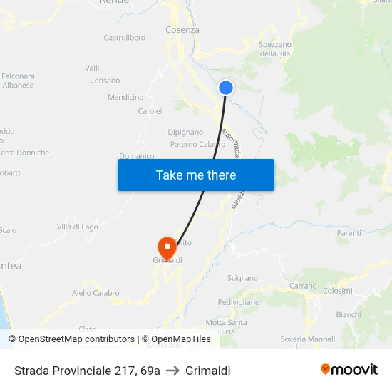 Provincial Road 217, 69a to Grimaldi map