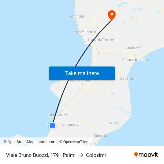 Bruno Buozzi Avenue, 179 - Palmi to Colosimi map