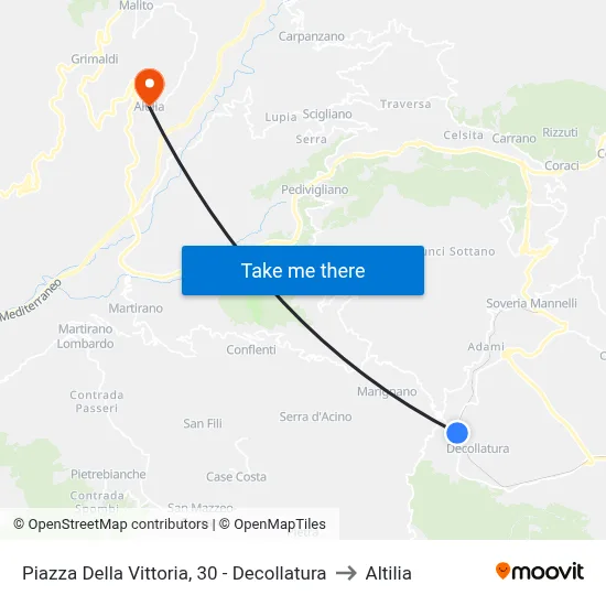 Victory Square, 30 - Decollatura to Altilia map