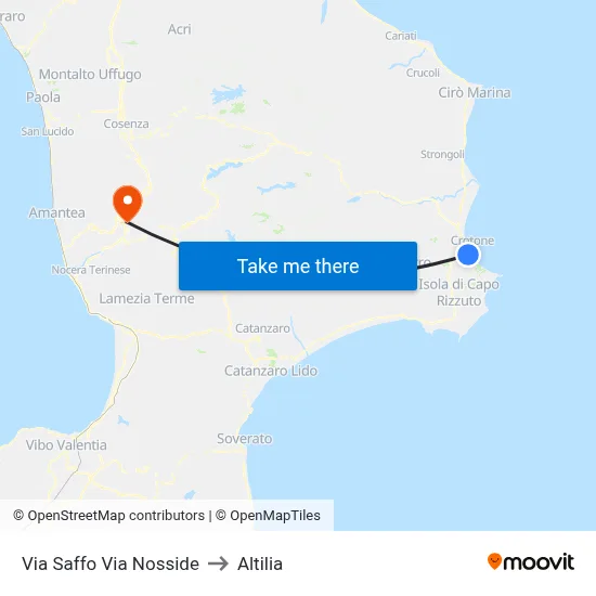 Saffo Street at Nosside Street to Altilia map