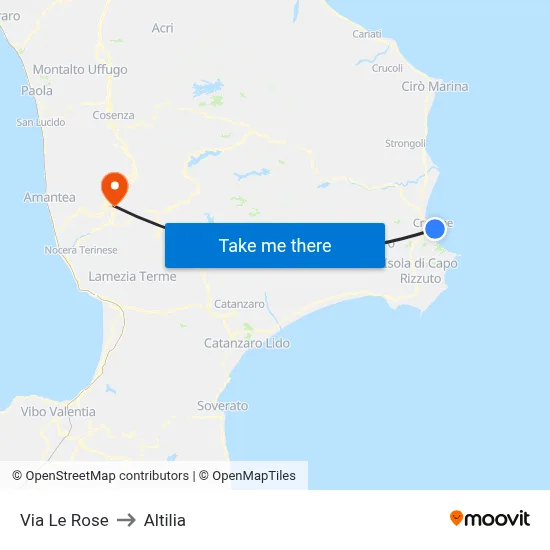 Rose Street to Altilia map