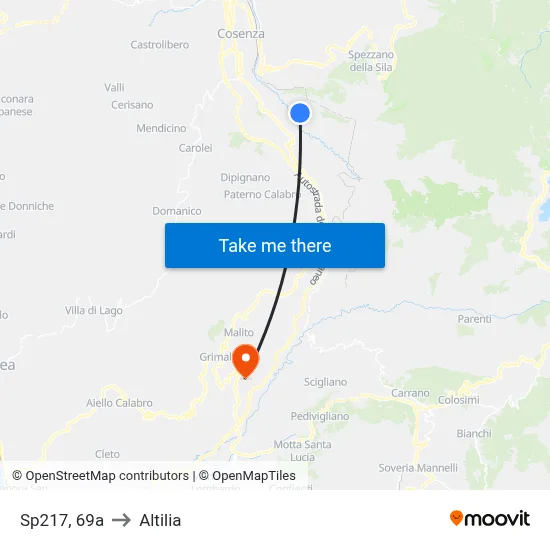 Sp217, 69a to Altilia map